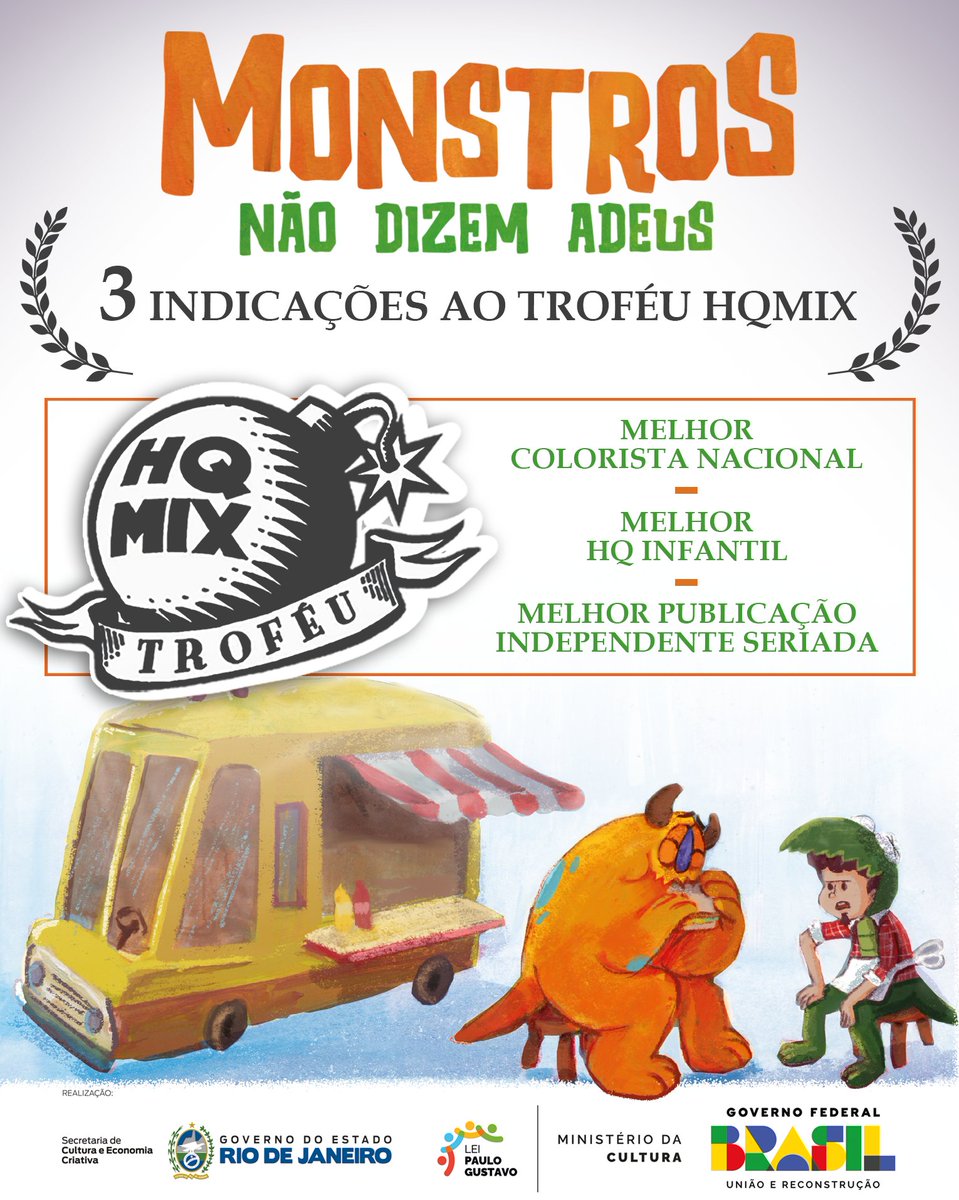 Monstros Não Dizem Adeus indicado em três categorias do Troféu HQMix, a mais importante e tradicional premiação de quadrinhos do Brasil!
Um parabéns superespecial para a maravilhosa, estrogonófica e talentosíssima Thais Leal, indicada como Melhor Colorista Nacional!