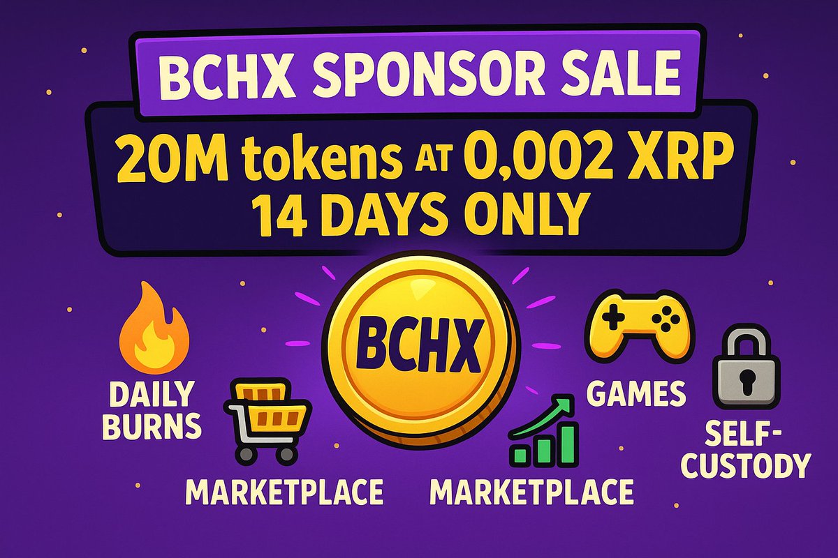 BCHXofficial's tweet photo. 🚨 Reminder: 20M BCHX dev-support sale @ 0.002 XRP still live.

Supply limited + daily burns = value foundation 🔥
👉 Trade here:  https://t.co/IhP5EifxIQ

#BCHX #CryptoSale https://t.co/3kE4bOrvCm