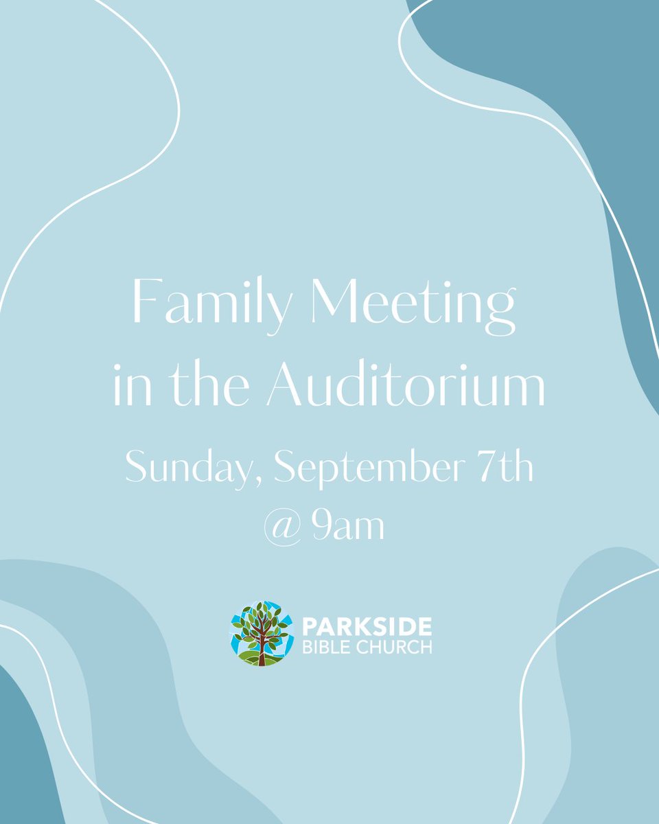 Hey Parkside Family, join us this Sunday before the service for our quarterly Family Meeting! We’ll meet in the auditorium @ 9am with Children’s Ministry Nursery–3rd grade available. Fellowship Time will follow @  10am, with our Worship Service starting @ 10:30am.
See you Sunday!
