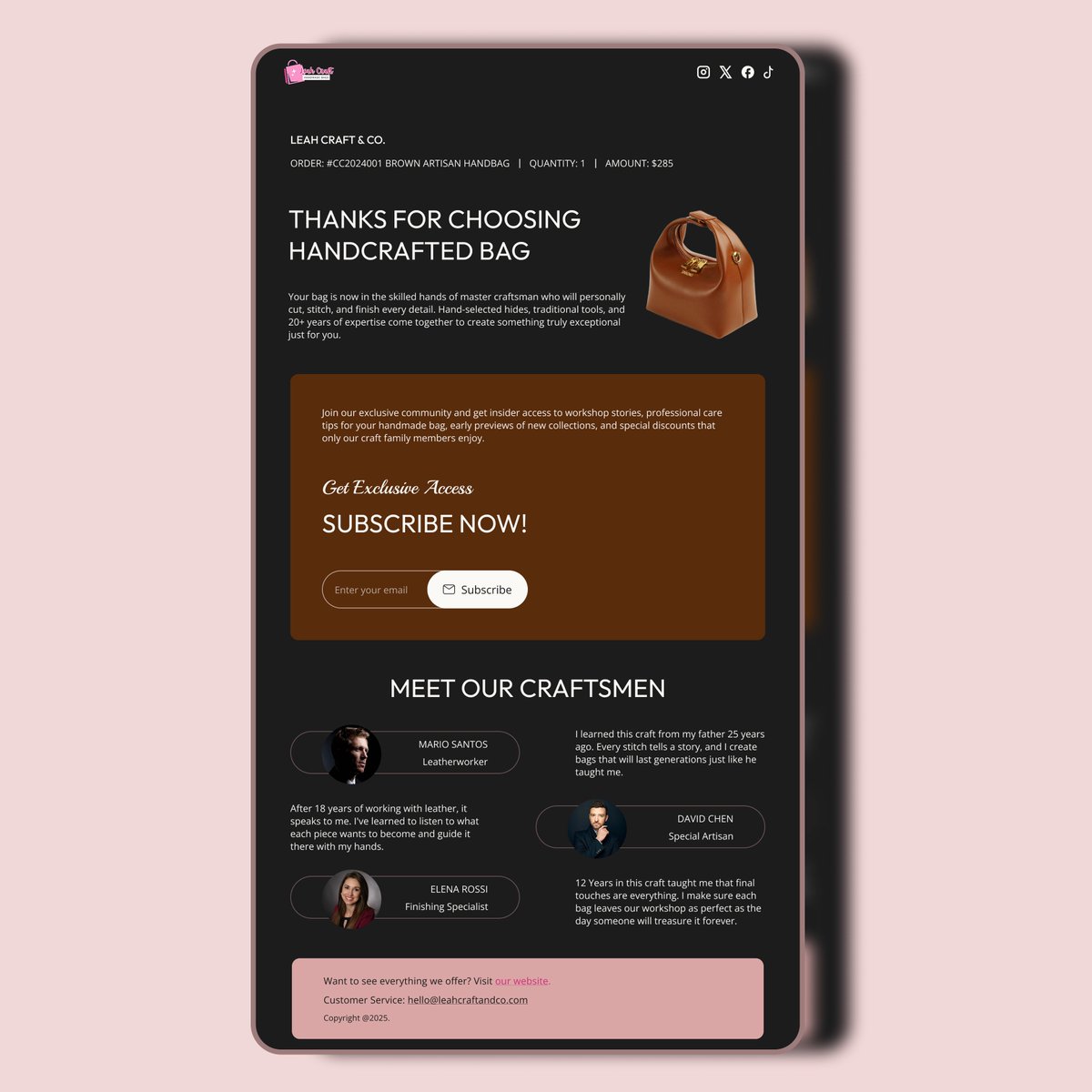 Niol_Strategies's tweet image. Post-Purchase Confirmation

Not every buyer joins your newsletter.

That’s why this email meets them at their happiest moment; right after purchase inviting them to stay connected and discover more value from the brand.

#EmailMarketing #NewsletterDesign