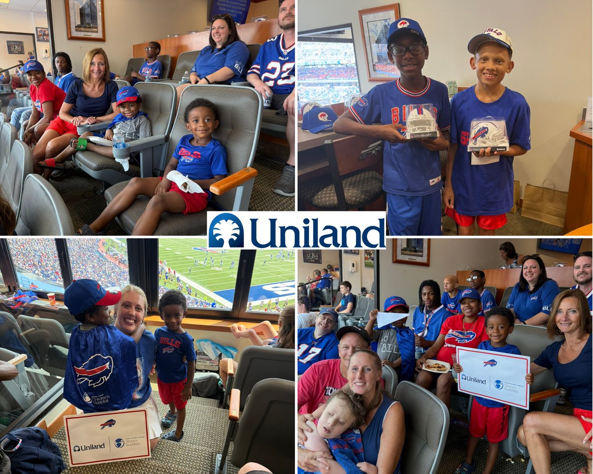 Heading into the <a href="/BuffaloBills/">Buffalo Bills</a>' season opener, Uniland was honored to host <a href="/OCHBuffalo1/">Oishei Hospital</a> Stone’s Buddies pediatric patients + their families for the Bills' preseason game! We wish Stone’s Buddies + the Bills a great season! #GoBills #LetsGoBuffalo #BillsMafia