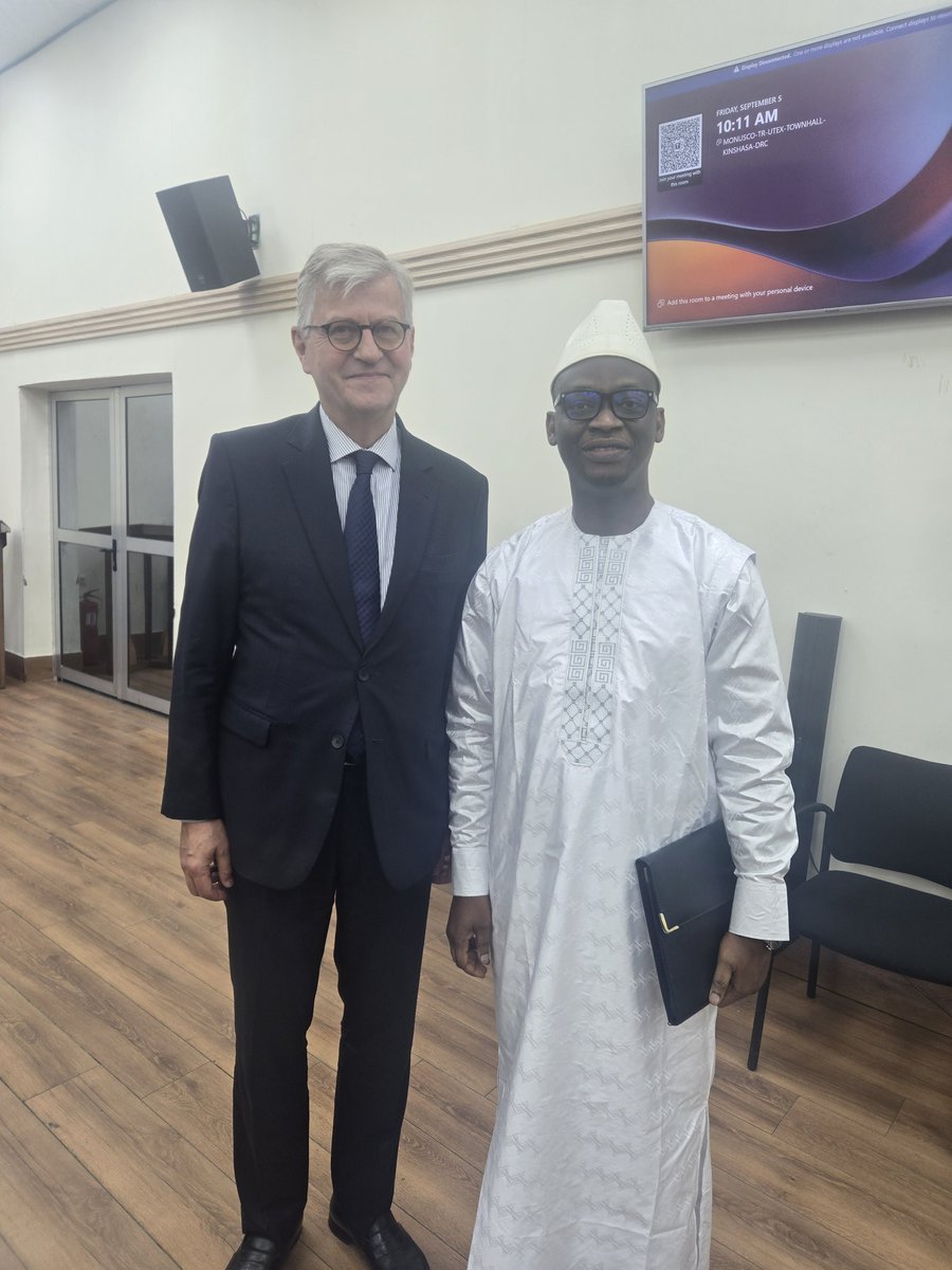 Today, I attended a diplomatic briefing by <a href="/Lacroix_UN/">Jean-Pierre Lacroix</a> on a visit to the 🇨🇩. The discussions were quite insightful on the achievements &amp; challenges of <a href="/MONUSCO/">MONUSCO</a> in implementing its mandate in support of the Gvt's efforts &amp; related peace processes in the DRC.