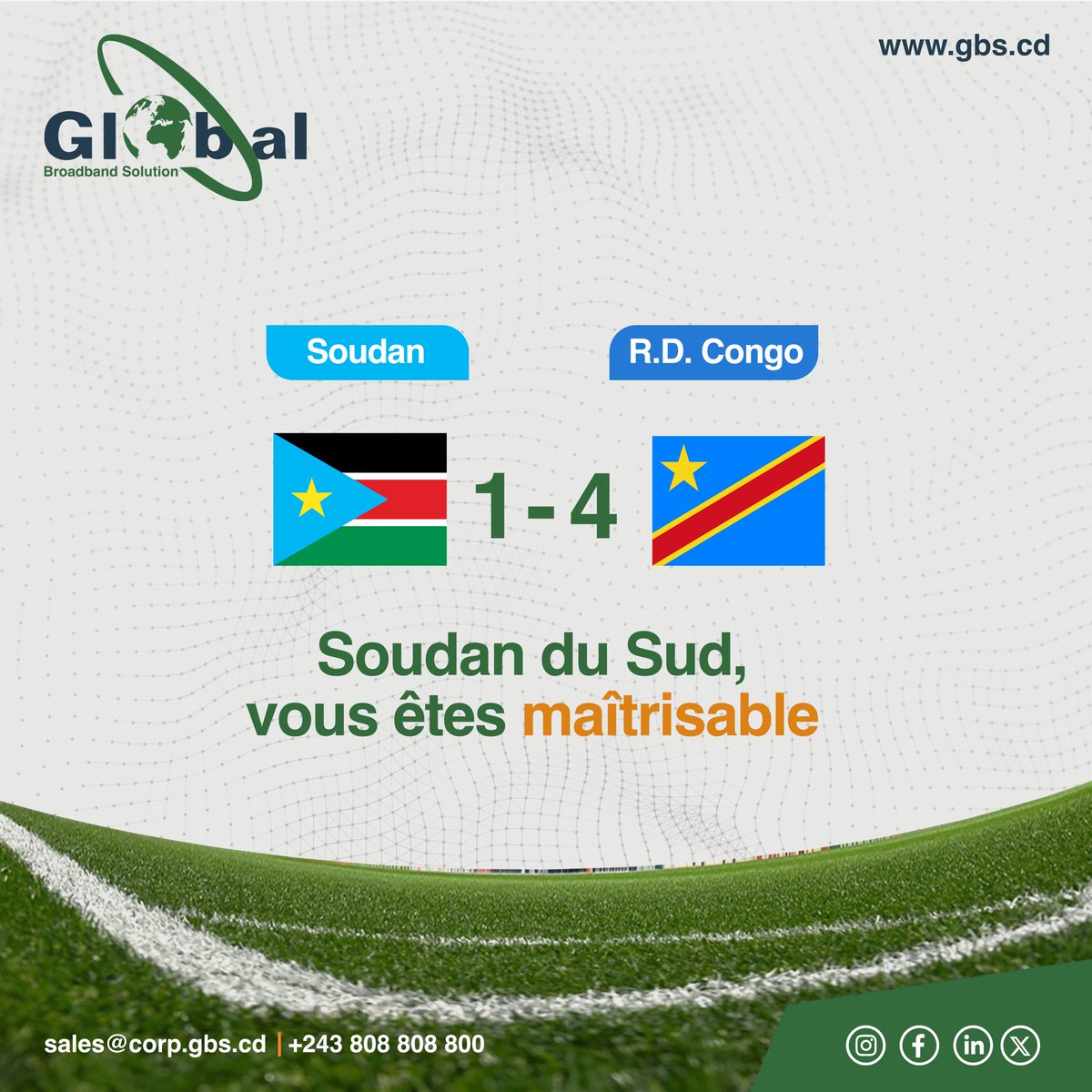 GlobalBSolution's tweet image. 4G confirmée chez les Léopards 🦁📶… connexion trop rapide pour le Soudan du Sud ! 🇨🇩⚡️

CM: Je répète, Soudan vous êtes maîtrisable 😎

#GBS #CDM #QualificationCDM #RDC #Football #Rdv_Soudan