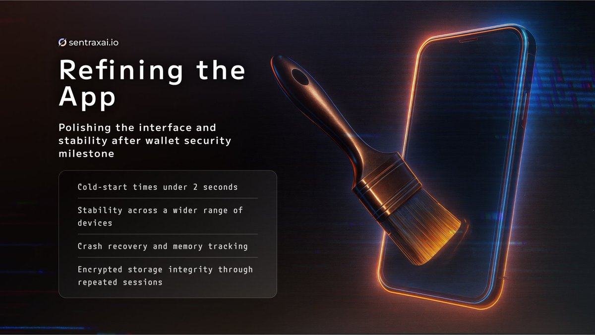 Refining the App 🛠️

With wallet security now stable under testing, attention has shifted to the application itself. The focus is on polishing the interface and ensuring stability across a wider pool of devices while maintaining cold-start times under two seconds.

Current tests
