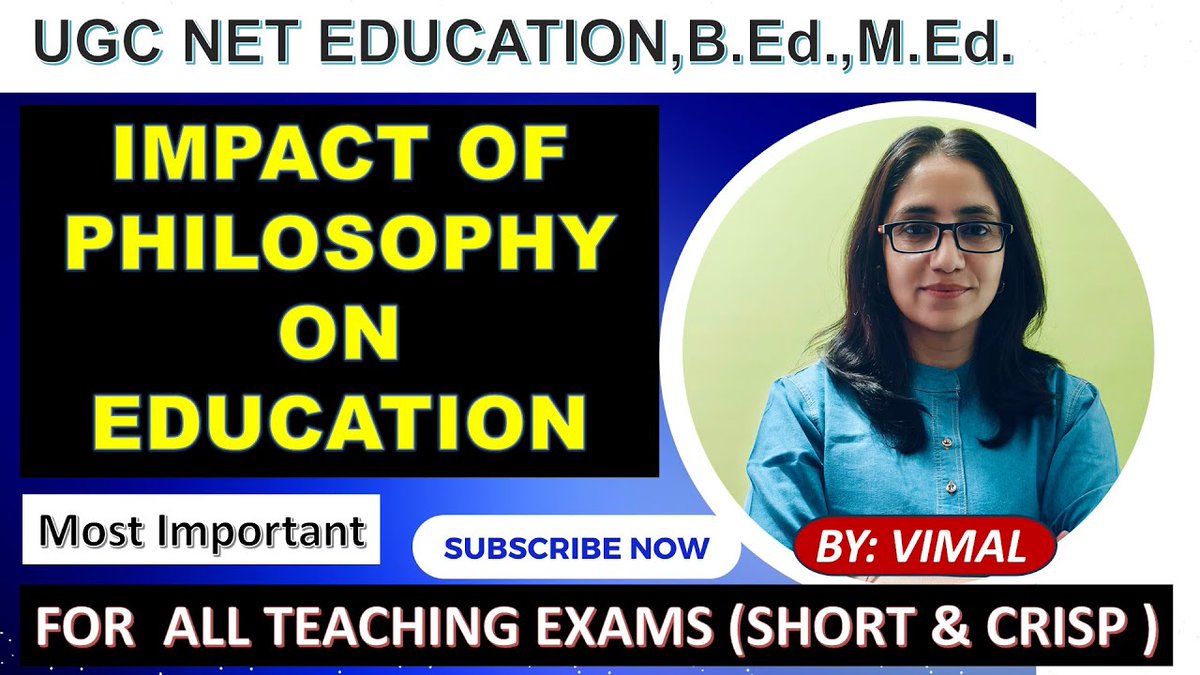 Education_Vimal's tweet image. IMPACT OF   PHILOSOPHY ON EDUCATION|EDUCATIONAL PHILOSOPHY| FOR ALL TEACHING EXAMS   @EDUCATION CLASSESS: youtu.be/CWjZVW9SxIA
 
    #UGCNET #CTET #DSSSB #KVS #NVS #NEET #REET #Teacher #lecturer #professor   #education #classes #teaching #learning #educationmatters #Tutorial
