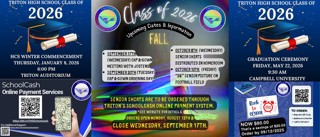 THS Class of 26 SENIORS:
Fall 2025 Reminders