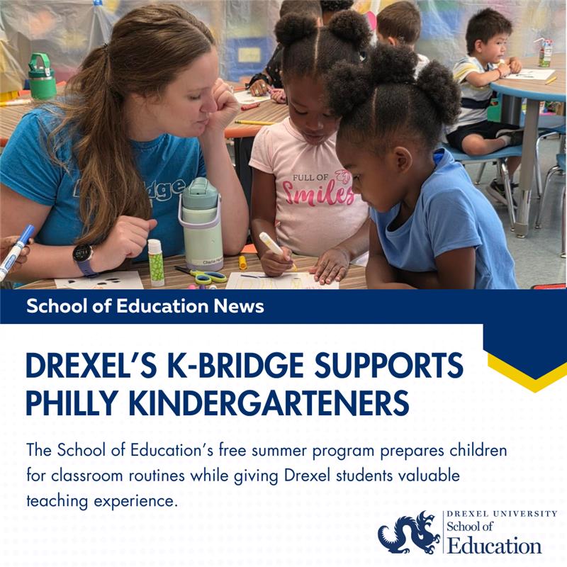 Our Kindergarten Bridge program prepares children for their first year of school through a free summer session that introduces classroom routines and social skills, while Drexel education students gain real teaching experience.

drexel.edu/soe/about/News…

#ExperienceDrexel