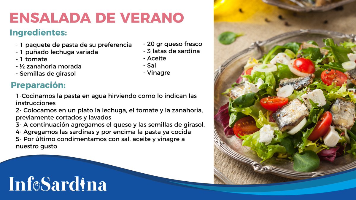 Un auténtico verano acompañado de una ensalada muy fresca para compartir.