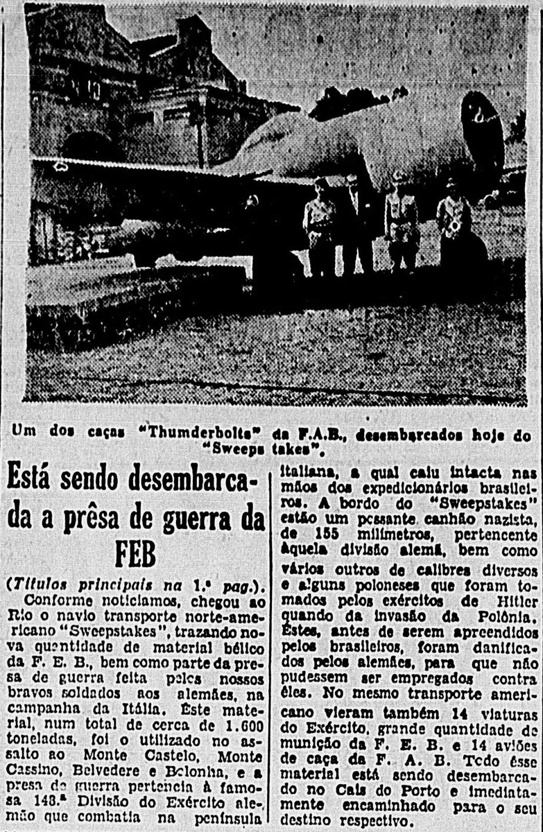 sentandoapua's tweet photo. Notícias da 2ª Guerra: 12SET1945-Está sendo desembarcada a presa de guerra da FEB https://t.co/qGUcRjvypZ
#SET45 #ANoite #WWII #FEB #guerra #80anos @fab_oficial @feb_brasil https://t.co/O2bgHciR4l