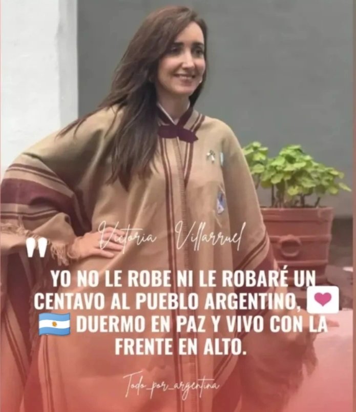 facujperezarg's tweet image. 🇦🇷| Victoria Villarruel 

" YO NO LE ROBÉ NI LE TENGO ROBARÉ UN CENTAVO AL PUEBLO ARGENTINO, DUERMO EN PAZ Y VIVO CON KA FRENTE EN ALTO."

Todo por Argentina! 

Siempre del lado de @VickyVillarruel