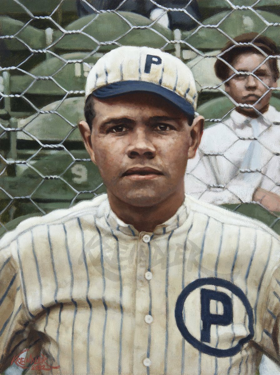 #OTD in 1914, Babe Ruth hit the first home run of his professional career, and also pitched his Providence Grays to a 9-0 shutout against the Toronto Maple Leafs. It was only the beginning. Here’s my painting of the youngster with Providence that same season.