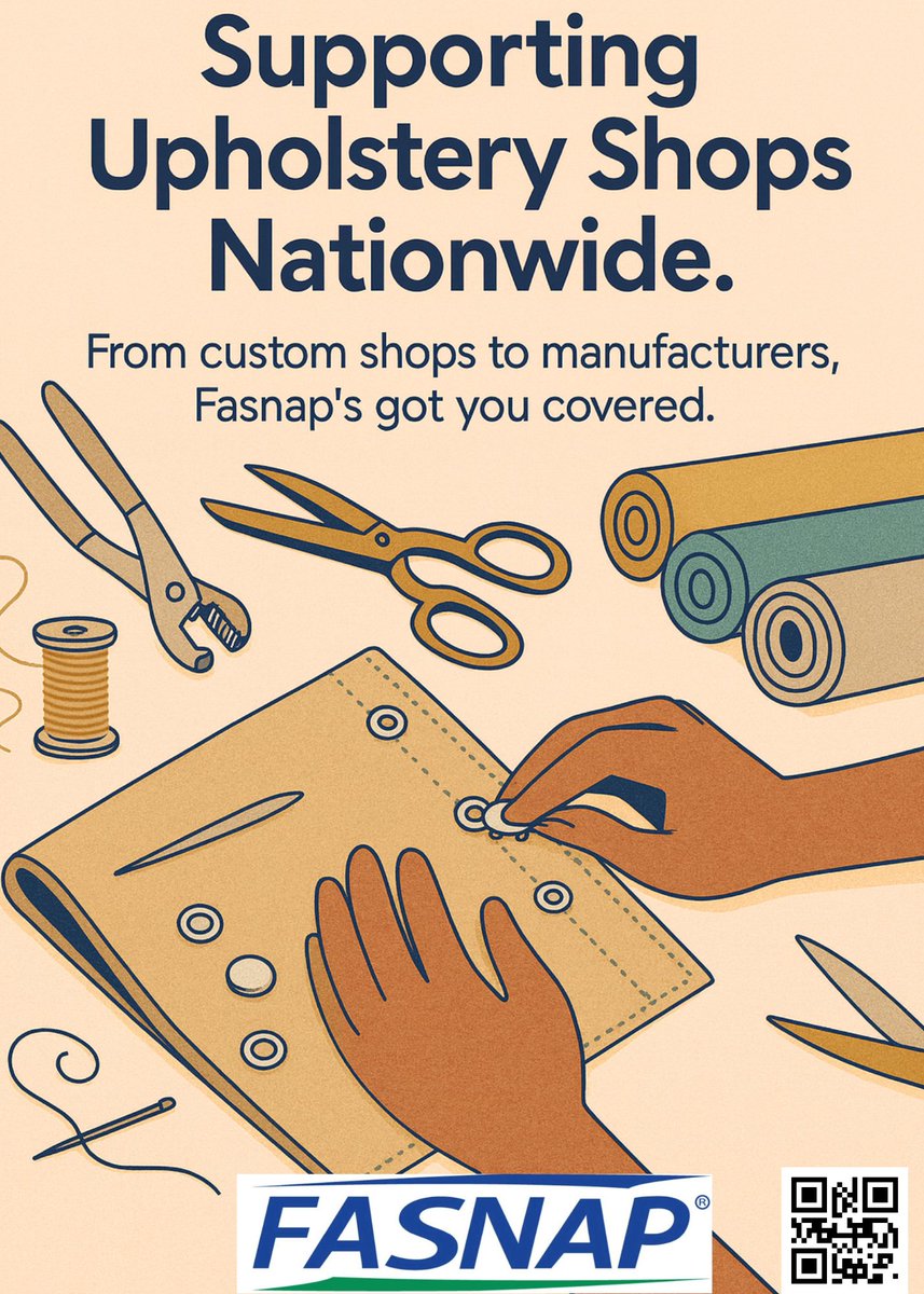 From custom shops to large manufacturers - Fasnap keeps upholstery moving forward. 
#fasnap #Upholstery #Fasteners