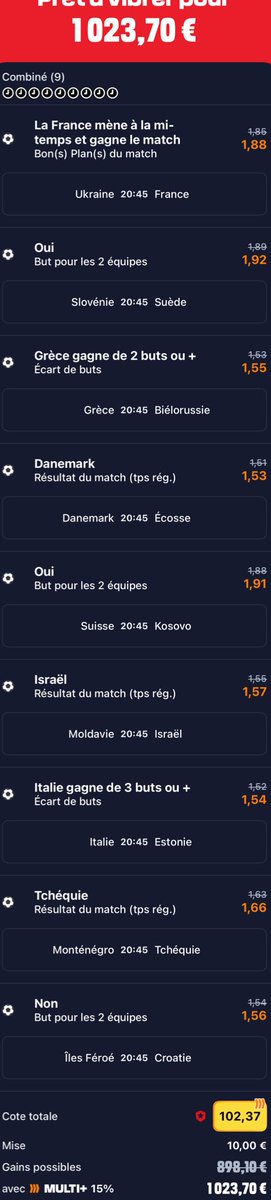 LPronosL's tweet photo. 🚨 MORTAL COMBO DU SOIR ! 🤩🥳

📊 @102.37 🤯🤯

https://t.co/1q7tSY475d

❤️ SI TU SUIS ! 🙏🏼

#TeamParieur #Pronos #MortalCombo https://t.co/miF7QZPAdh