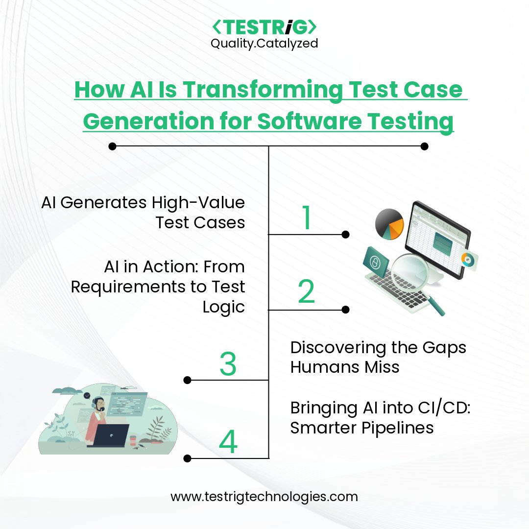 testrig_qa's tweet photo. From automating test design to enabling self-healing scripts, #AI is transforming the way #QATeams approach #Testing.
Learn how AI-driven #TestCaseGeneration accelerates delivery, improves coverage, &amp; ensures smarter #TestingPractices.

Read the full blog.
https://t.co/Ni66vxDpip https://t.co/nKgRjocVvU