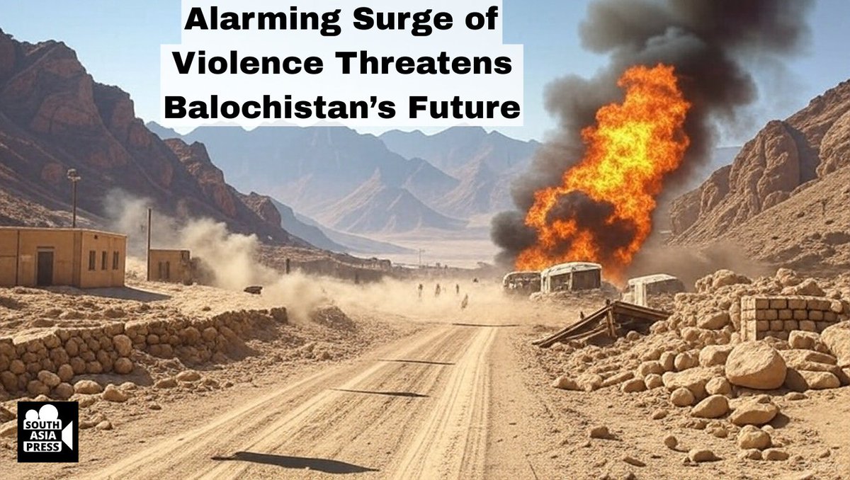 🔴🇵🇰 #ALERT A new wave of violence is engulfing #Balochistan as separatist groups escalate attacks.

200+ people—mostly security personnel—were killed in last 9 months alone.

This crisis threatens to unravel Pak's stability &amp; jeopardize #CPEC.

Read more: southasiapress.org/2025/09/05/ala…