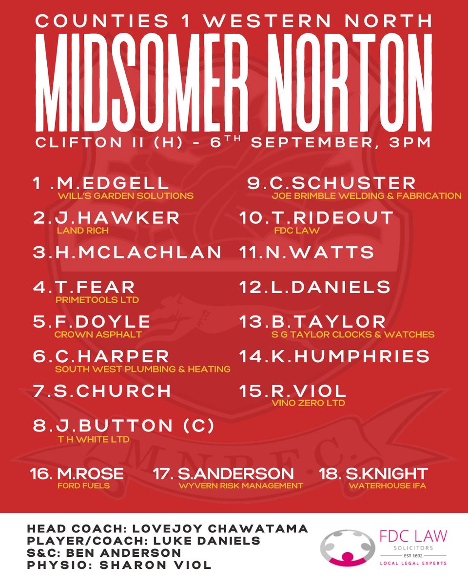 MN_RFC's tweet image. Here are your squads! 

We kick off our 90th season with a home clash against last season’s runners-up Clifton II.