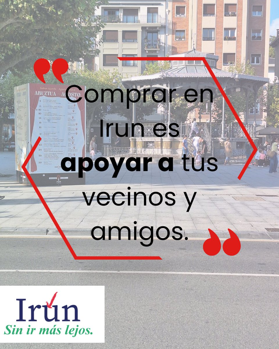 🌟 Comprar en Irun es apoyar a tus vecinos y amigos 🌟

Al elegir el comercio local, no solo consigues productos únicos y de calidad, sino que ayudas a crecer a los negocios de tu barrio. 💙

Cada compra en Irun es un paso hacia una ciudad más fuerte y unida.