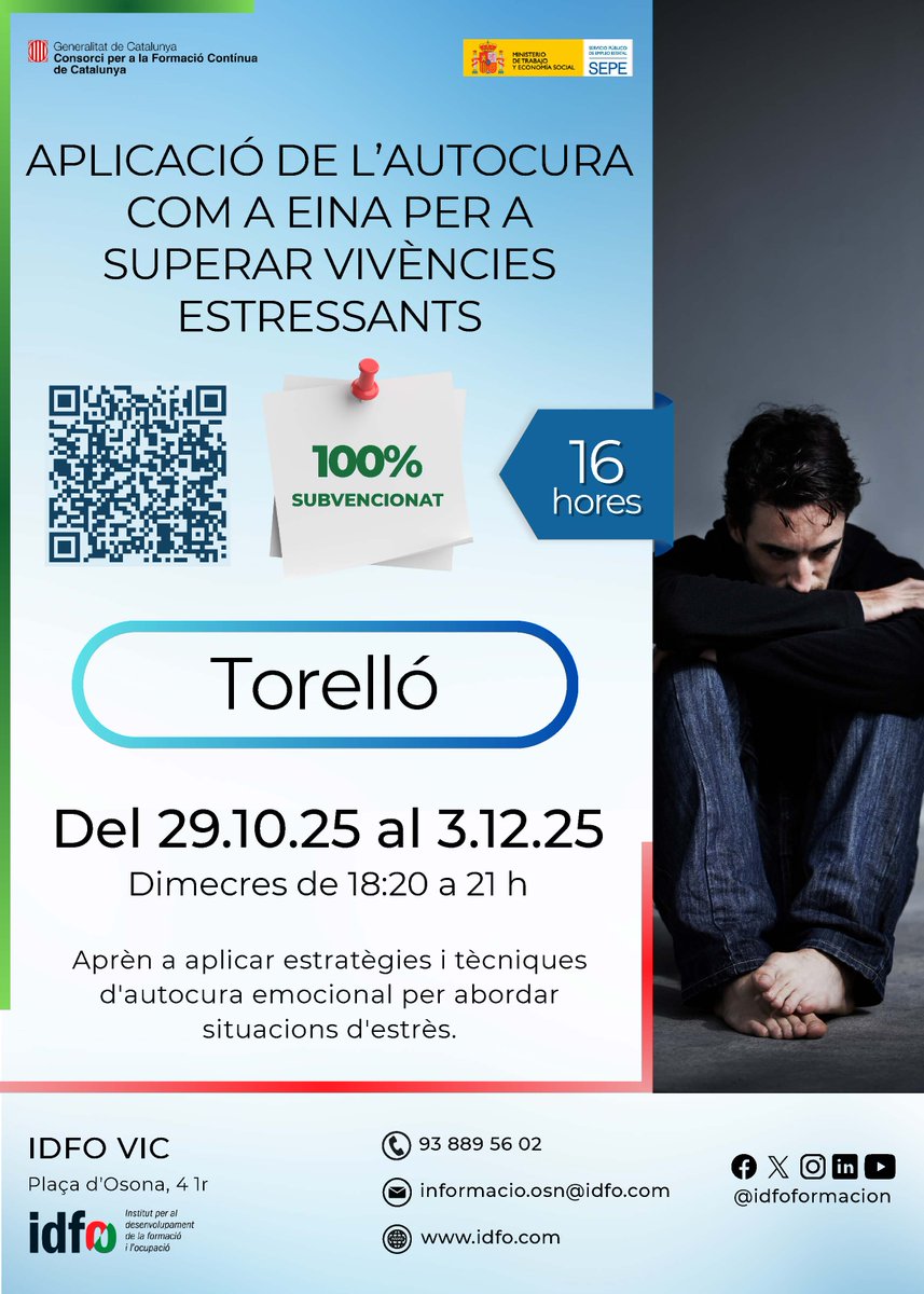 Nous cursos a Vic i Torelló. 
Inscripcions i requisits a la nostra web:  idfo.com