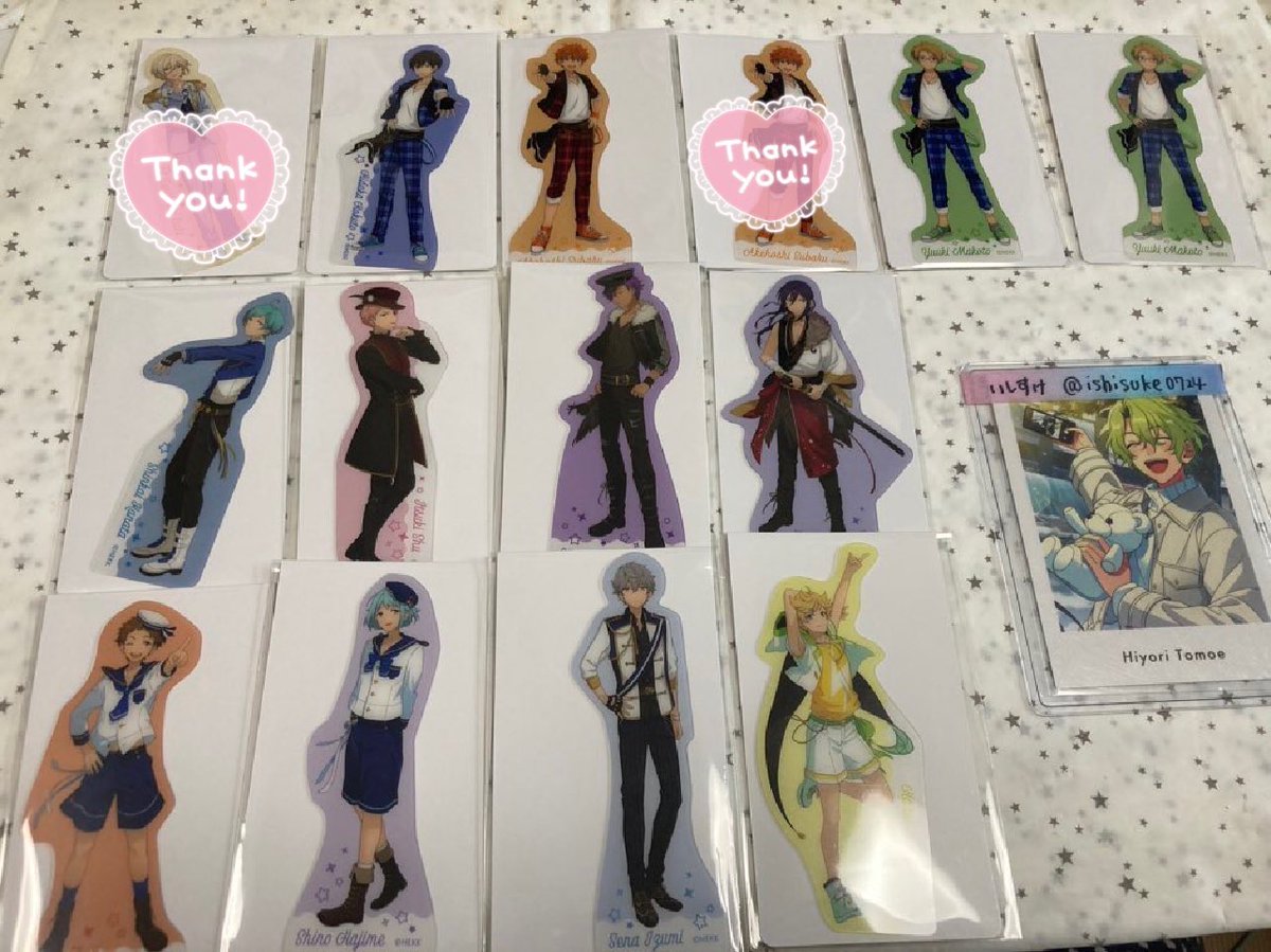 ishisuke0724's tweet photo. 【 交換 】あんスタ 10周年 マルイ 
POPUP ポップアップ ポプショ 
ダイカット クリア シート

譲：北斗･スバル･真2･奏汰･宗･
アドニス･颯馬･光･創･泉･宙

求：日和･レオ≫茨･みか≫弓弦･零･忍

一部最優先との交換希望
郵送でのお取引
他ポストと合わせて2点～ https://t.co/olEU9Umbnd