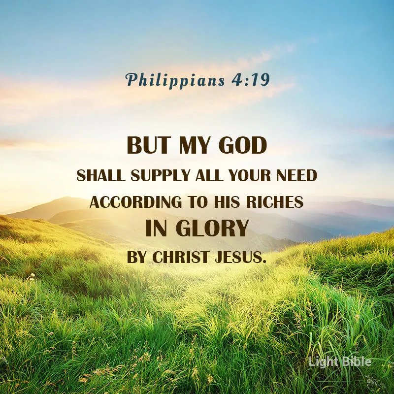 Dear Heavenly Father,
In this intimate moment with You, my heart turns to gratitude for Your unwavering provision and the way You weave blessings into the lives of those around me. Lord, I trust in Your promise to fulfill our needs, as Philippians 4:19 assures: "And my God will