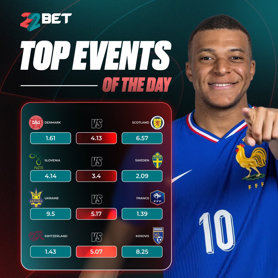 22bet_official's tweet image. 🔥 The battle for the World Cup doesn’t stop!
Today brings even more epic matches and emotions ⚡

Check out the hottest duels on our website and place your winning bets! 💸

#WorldCup #Qualifiers #Football #Betting #Sports #MatchDay #FootballFans