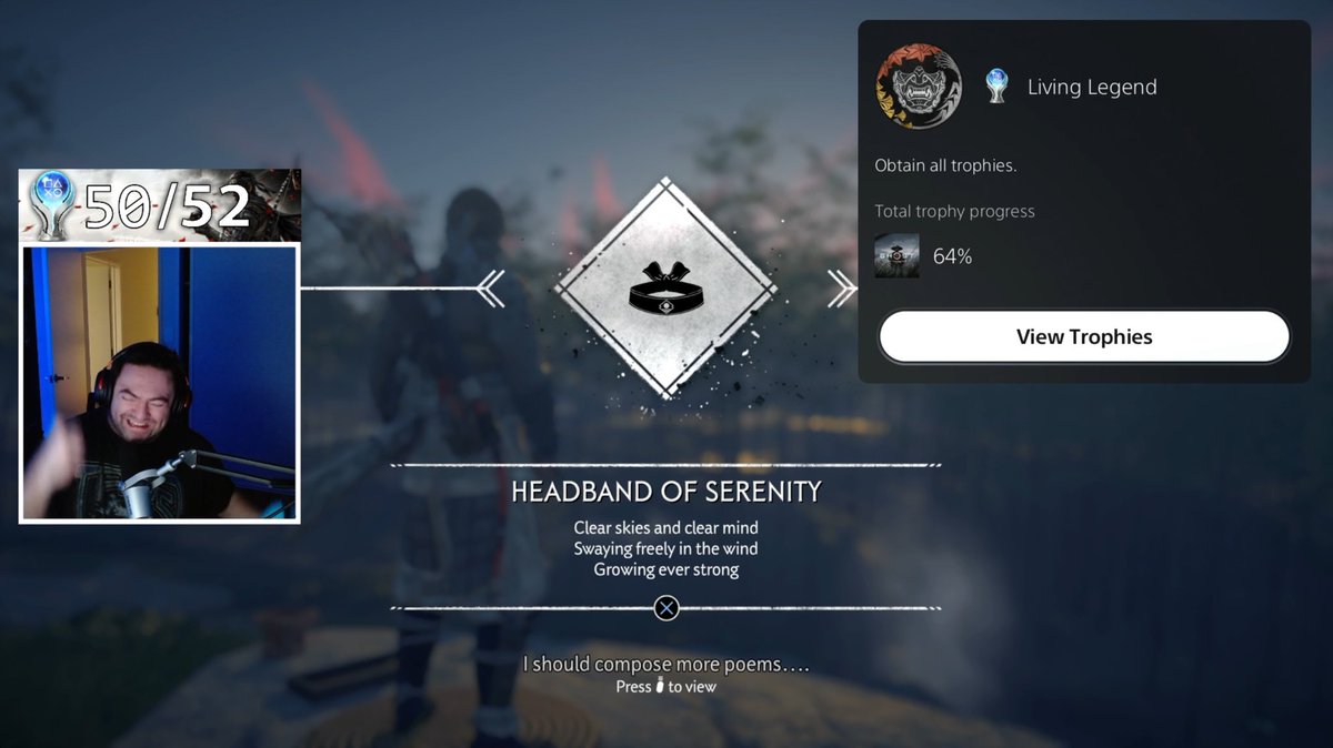 And that’s Ghost of Tsushima platinumed!! 🙌 What an awesome experience! 

Now onto the new release of skate, and then Ghost of Yotei 😁