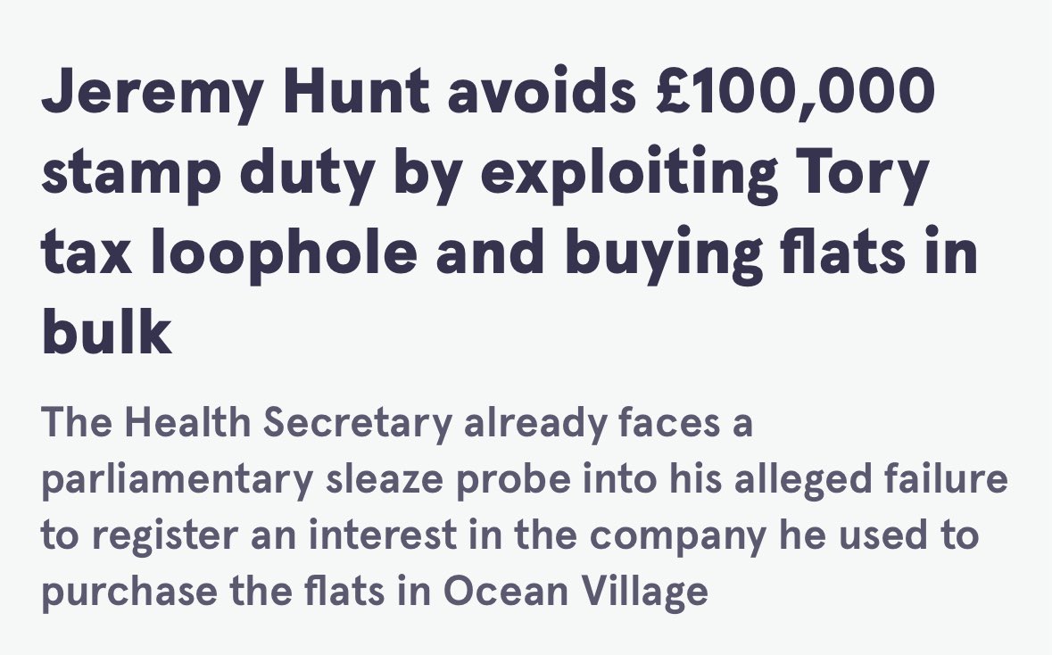 Rayner’s position was untenable. She did have to resign. 

But the stench of hypocrisy from the right wing rags and certain Tories is strong. 

Don’t remember Hunt resigning over a stamp duty loophole 🤔