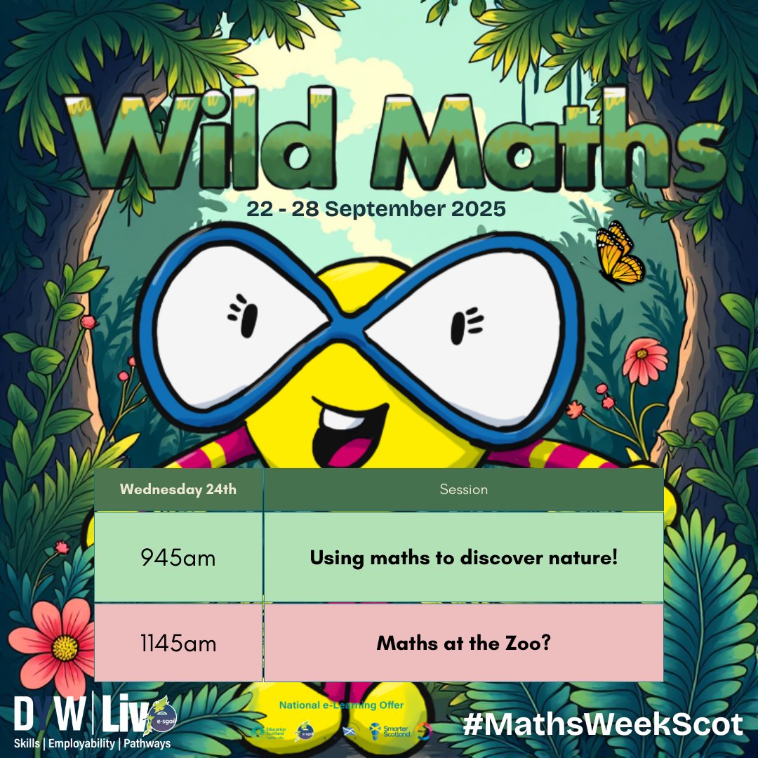DYWLive's tweet image. #MathsWeekScot
🗓️24th September
🔗e-sgoil.com/dyw-live/event…
@eSgoil @EducationScot @DYWScot #NeLO