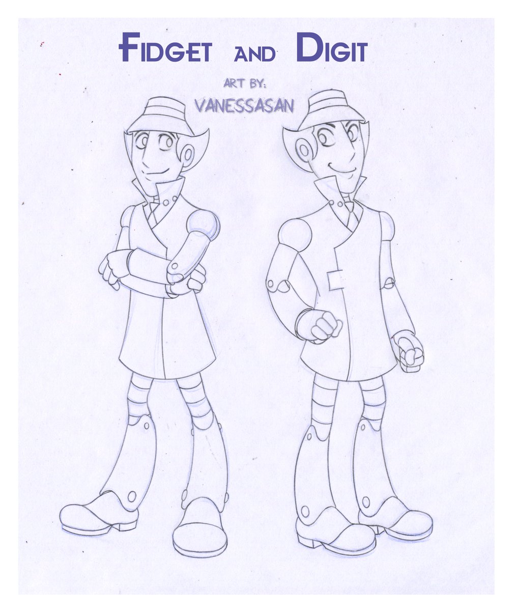 I love the old 80's #inspectorgadget series, especially because there are some episodes animated by Shingo Araki!😍"Gadget and the Gadgetinis" series was also well animated, Fidget and Digit were really cute, so I tried to draw them with an upgrade😁! -2014-