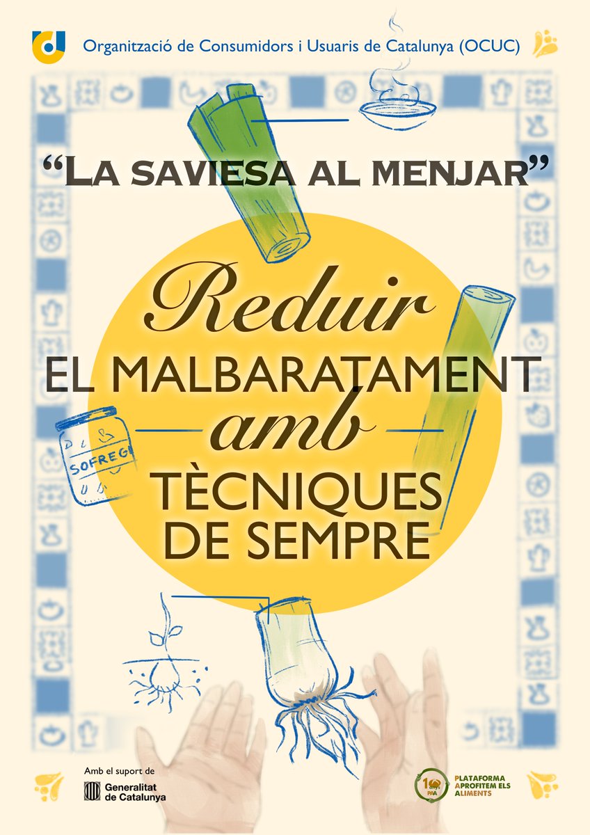 No t'ho vols perdre! Últim taller sobre el malbaratament alimentari;
· 15 de setembre a les 11 del matí! 👀
Més infromació a instagram.com/malbaratament_… o al web ocuc.cat/ultima-edicio-…
De veritat, no t'ho pots perdre!