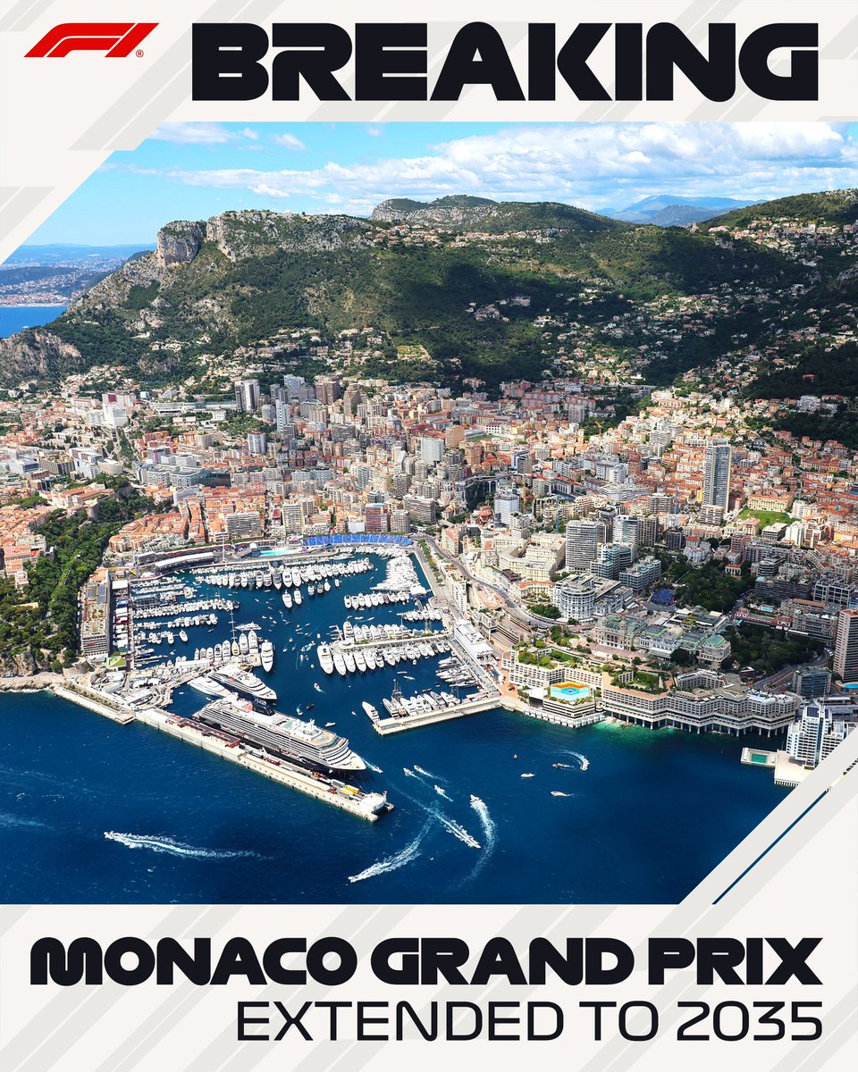 🚨 | ATÉ 2035! O Circuito de Mônaco renovou com a Fórmula 1.

#F1