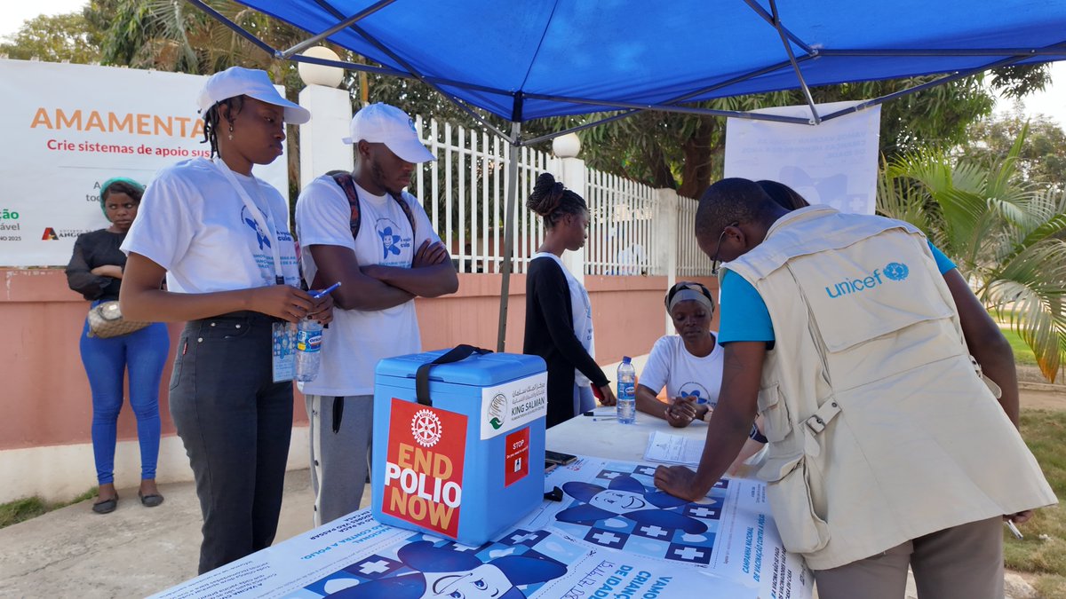 The Ministry of Health, in collaboration with UNICEF and WHO, will hold the second round of the National Polio Vaccination Campaign from September 5 to 7, 2025.

UNICEF appreciates the support of partners such as #GAVI, #KSRelief, #Canadá, #UniãoEuropeia, and #RotaryInternational
