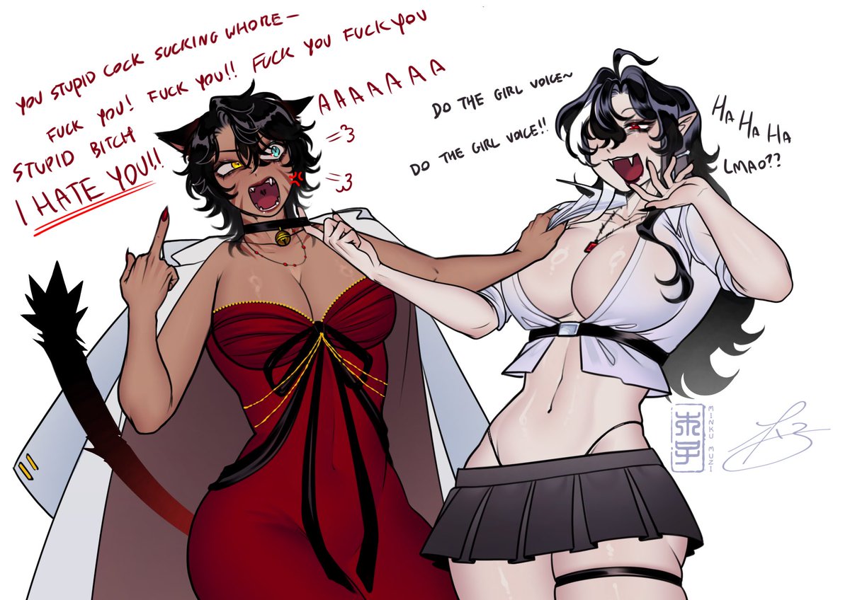 Niko induced Taigress crash out during the ASMR stream today! We see a master of rage bait at work… 

Yes I did take the time to oil them up.

#taigaillust #NikoNeloArt #genderbend #TaigaMeowmes #Nikopepe #booba #Vtuber #fanart