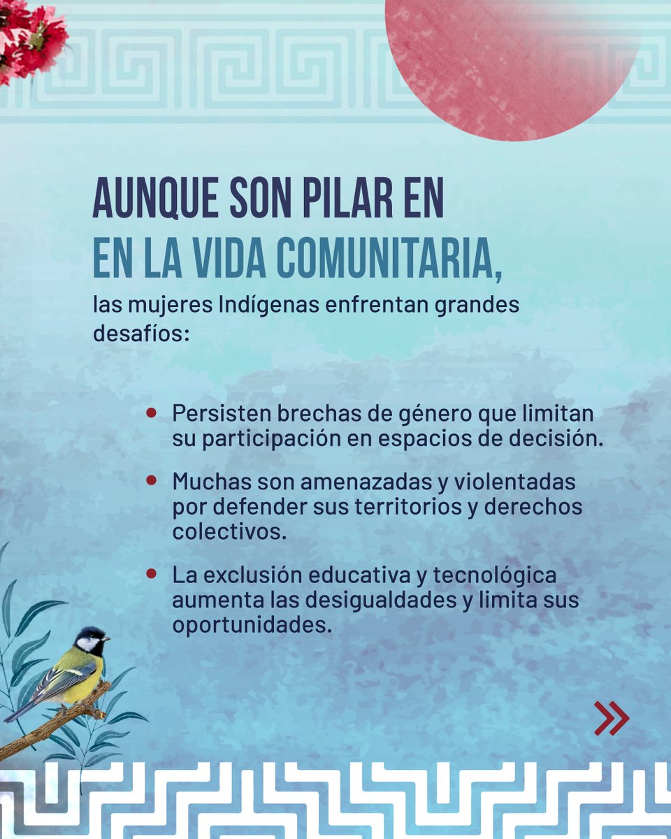 🌼 #DíaDeLaMujerIndígena | Hoy honramos la fuerza, la memoria y la sabiduría de las mujeres indígenas, esencia viva de los pueblos y guardianas del territorio.