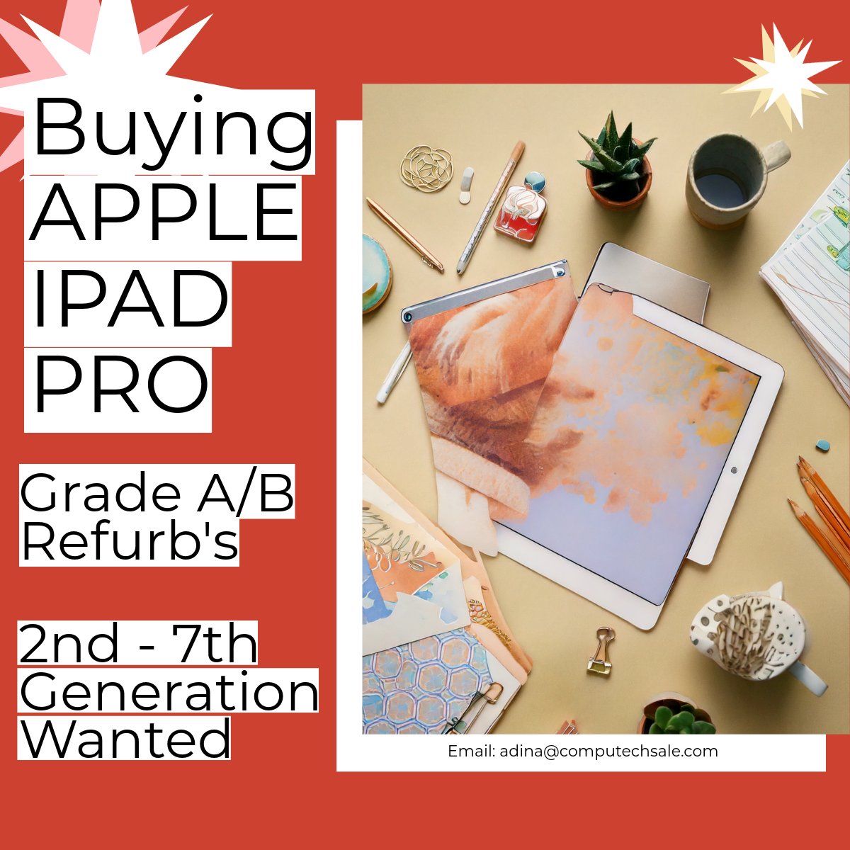 Computechsale's tweet photo. #webuyapple #appleipadpro #ipadpro #applebuyer #buyingapple #adinacomputechsale #computechsale 
adina@computechsale.com https://t.co/xDSwqmgfm5