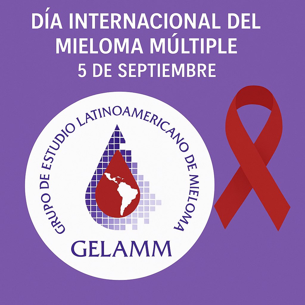 #DíaMundialDelMielomaMultiple. Hoy desde GELAMM renovamos nuestro compromiso con los pacientes, familias y colegas de toda Latinoamérica. Trabajamos en colaboración para lograr diagnósticos más tempranos, mejores tratamientos y más calidad de vida #MultipleMyeloma #GELAMM