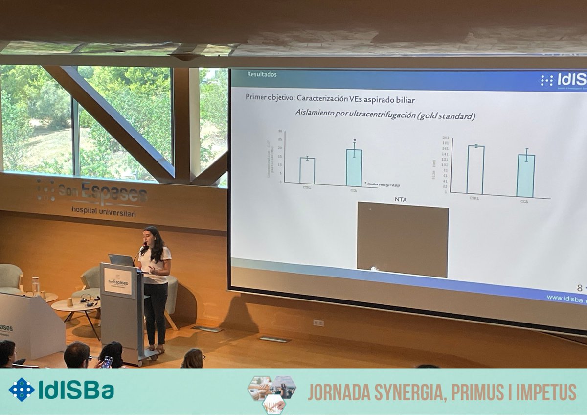 #JornadesSynergiaPrimusImpetus Presentació #Impetus «Identificación de marcadores para la mejora del diagnóstico del colangiocarcinoma», a càrrec de <a href="/MTorrensMas/">Margalida Torrens</a> , del grup GMOT