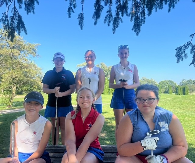 JH Lady Stars Results:
WB 243 
Crawfordsville 276.

Individual scores:

Cunningham - 61
Hall - 71
Lenehan- 61
Osborne - 66
Thompson - 55 (Medalist)
Wilson - 66