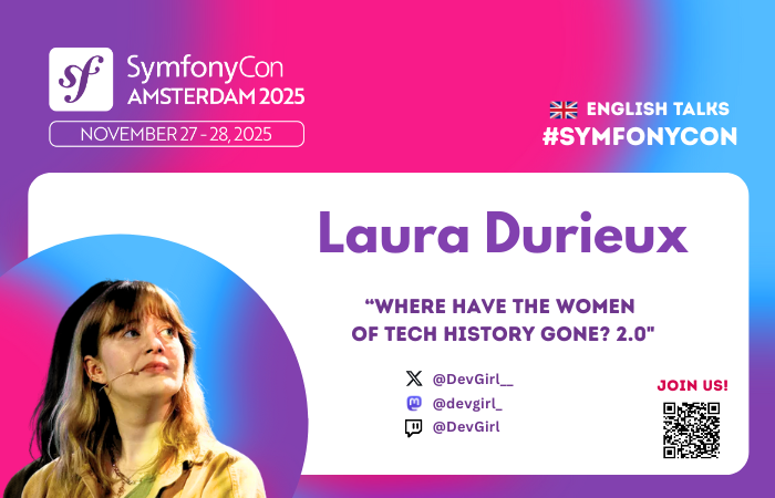 symfonycon's tweet image. Beyond the legends you know, lie the women who shaped the very core of computing with @devgirl__ at #SymfonyCon Amsterdam 2025! 
🔎 More details: live.symfony.com/2025-amsterdam…
🎟️ Join us: live.symfony.com/2025-amsterdam…