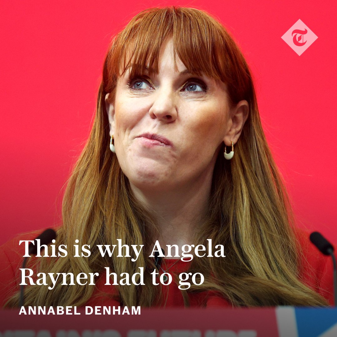 Telegraph's tweet photo. ✍️ 'Angela Rayner has been exposed as a complete hypocrite. This should mark the end of her career' | Writes @AnnabelDenham1 

Read the full column below ⬇️
https://t.co/rKcPTFAeOd https://t.co/e5mBuYm3BM
