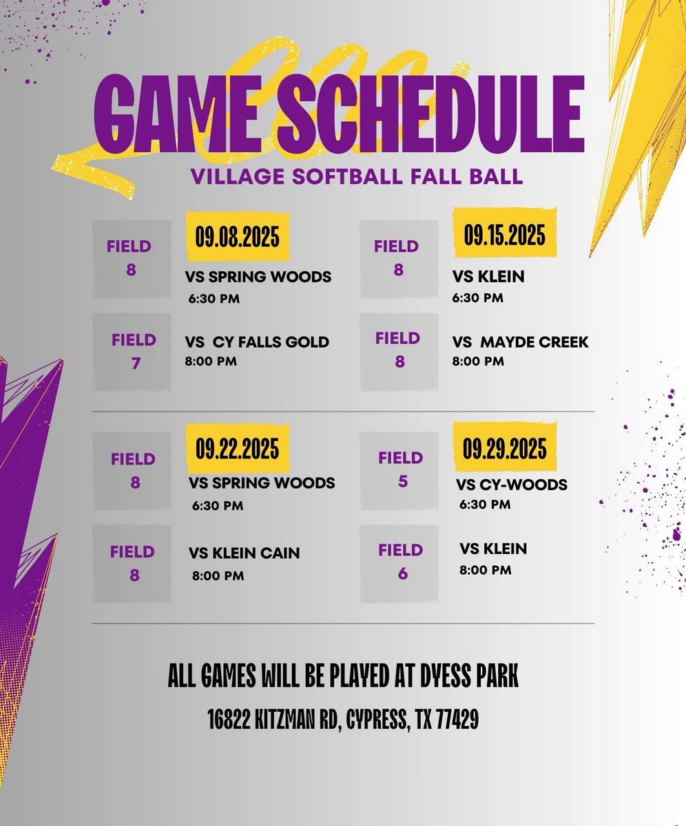 Fall Ball Schedule 25-26!