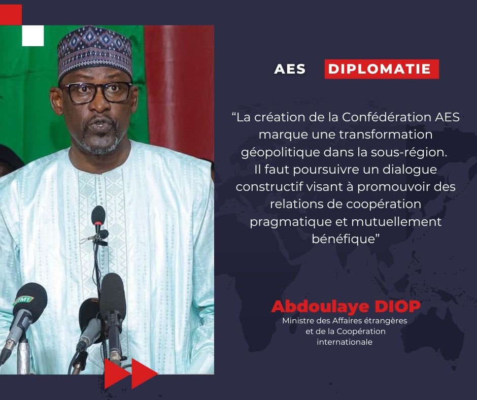 AbdoulayeDiop8's tweet image. La création de la Confédération AES marque une transformation géopolitique dans la sous-région. Il faut poursuivre un dialogue constructif visant à promouvoir des relations de coopération pragmatique et mutuellement bénéfique.