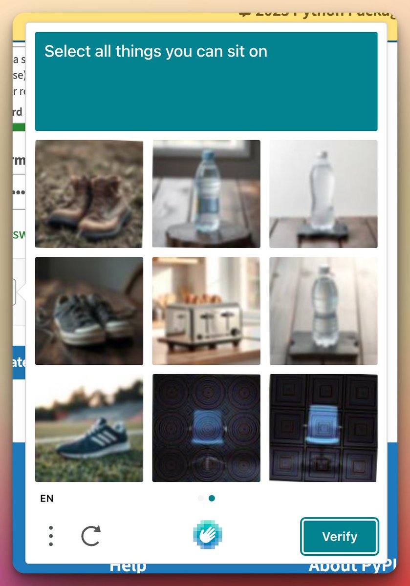Quite a CAPTCHA: "Select all things you can sit on" 😅