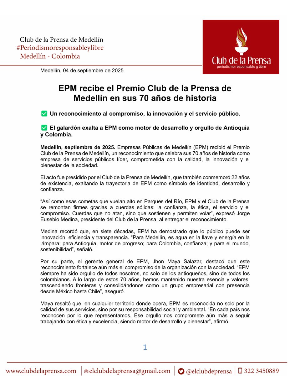 Club de la Prensa de Medellín tweet media