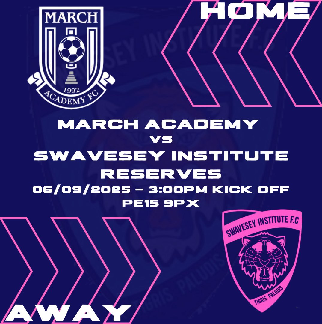 🩵 MATCH DAY 1 🩵

A new season begins and a refreshed reserves team is ready to tackle 3B once more!

We begin away from home against March Academy. Any support is appreciated.

Up the Swavo! 

🩵