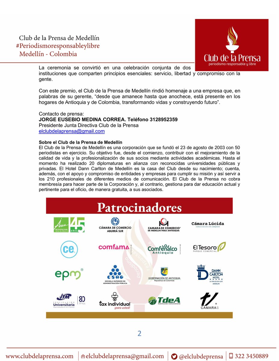 Club de la Prensa de Medellín tweet media