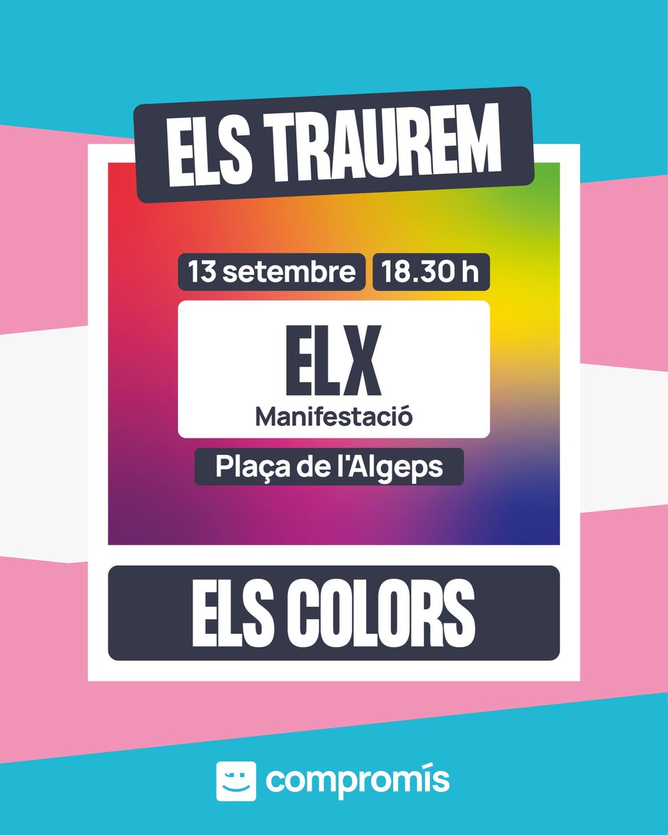 🏳️‍🌈 #Elx és i està orgullosa! 🏳️‍⚧️

📢 Manifestació de l’Orgull 2025 des de la Plaça de l’Algeps a les 18.30 h. 

✔️Enguany, <a href="/CompromisElx/">Compromís per Elx</a> té carrossa!

✔️ A les 18.00 en Pça de l’Algeps per anar totes i tots junts!

😍 Davant l’odi d’alguns, el nostre orgull!