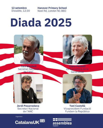 ⬛️⬜️If you live in England, make sure to attend the events organised by <a href="/ANCEngland/">ANC England</a> on September 13th on the occasion of the Catalan National Day.
The program will include a gathering with <a href="/assemblea/">Assemblea Nacional Catalana</a> board members <a href="/tonistrubellt/">ToniStrubellTrueta🎗️República Catalana</a> &amp; <a href="/Pesacapsada/">Jordi Pesarrodona</a> with Clara Ponsatí &amp; Toni Castellà.