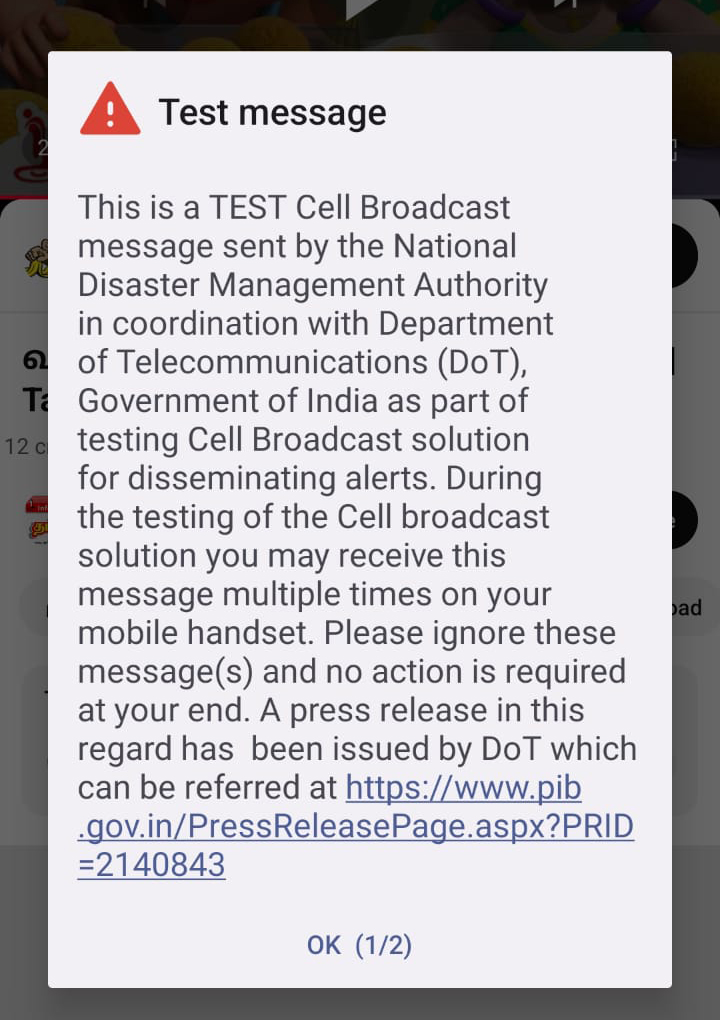 alfagodwin's tweet image. The daily irritating dummy #TestAlert message by the #DisasterManagement Authority itself looks like a big disaster in #India. Ohh my (DoT) save me 🙏. This ‘test’ has been going on for over a year now! —when will it be successful and put to proper use?!! @DoT_India   @ndmaindia