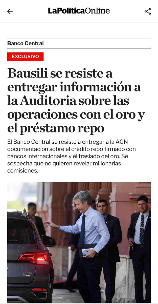 florcarignanook's tweet image. El Banco Central se resiste a entregar a la AGN documentación sobre el crédito repo firmado con bancos internacionales y el traslado del oro. Se sospecha que no quieren revelar millonarias comisiones.

Traducción: se le chorrearon y van……
